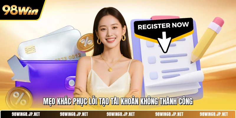 Mẹo khắc phục lỗi tạo tài khoản không thành công